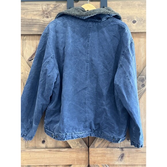 Timberland Weathergear Jacket Mens L Navy Chore Field Barn Ranch Coat Heavy Duty - Picture 6 of 6